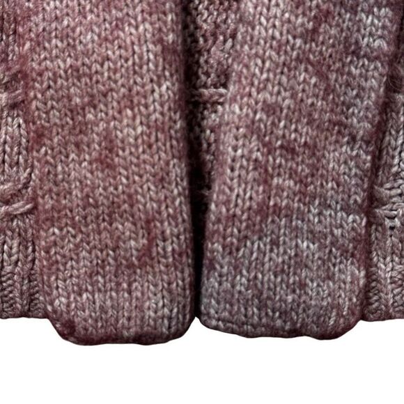 Loft Ann Taylor Alpaca Wool Blend Cardigan Women’s L Open Front Plum - Picture 8 of 12